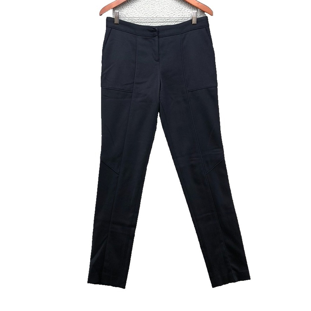 Prabal Gurung Wool Dress Pants Womens 8 Blue Tuxedo Stripe Business Career